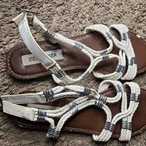 Steve Madden, white sandal with some silver embellishments, 8